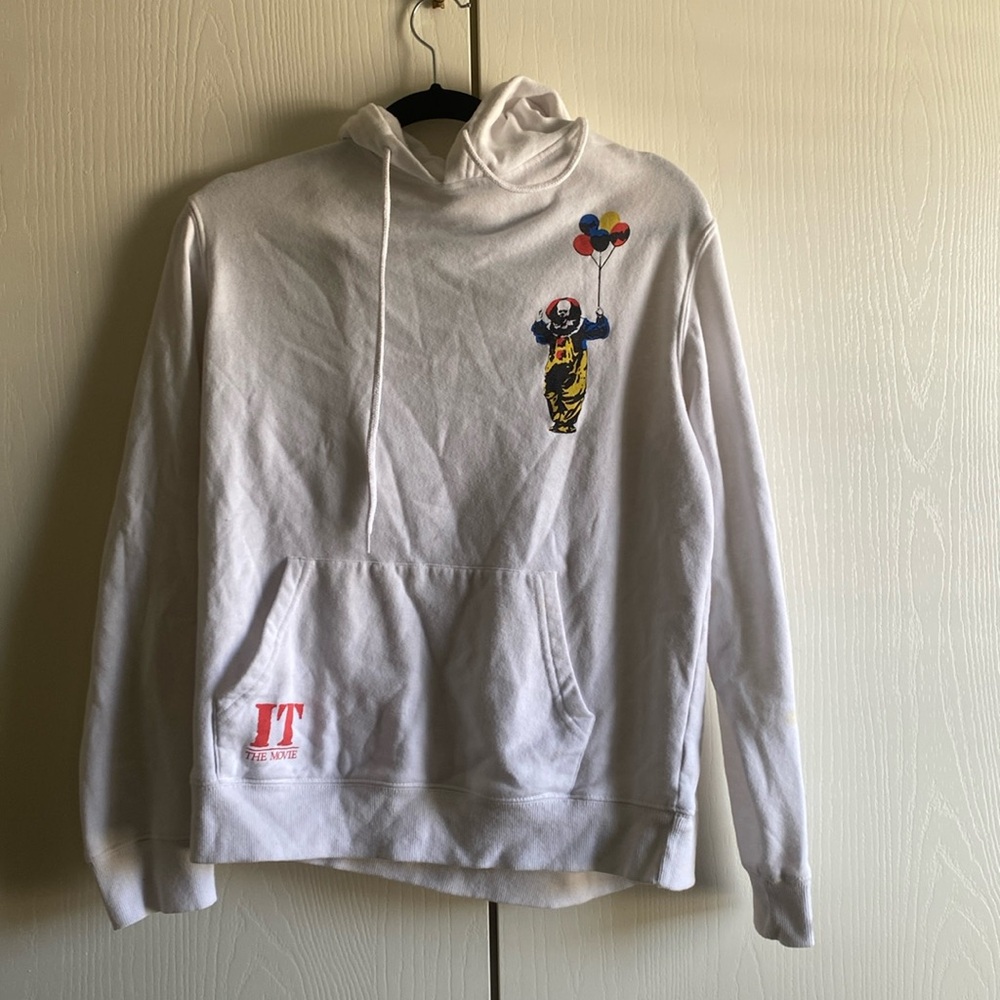 White small hoodie from the move IT. Worn a few times and has a stain.